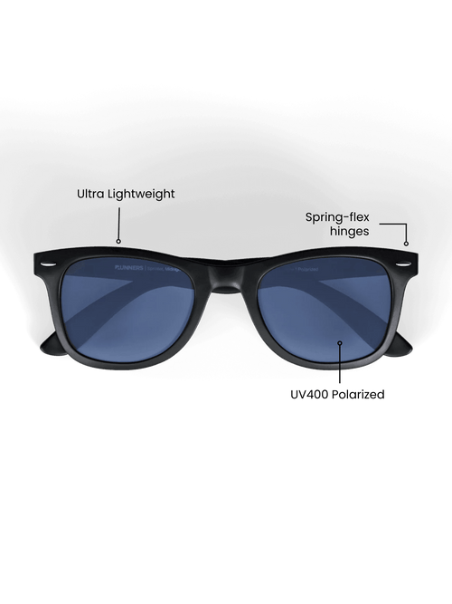 Black Square Sport Sunglasses - Polarized UV400 for Men & Women